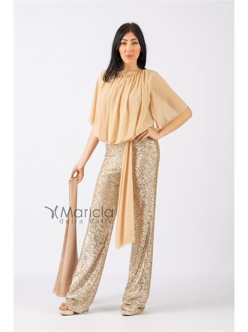 Tuta con pantalone paillettes LES DEMOISELLES | LDR7ORO